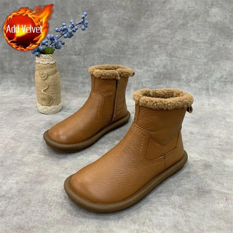 

Женская обувь Мех До щиколотки Круглый носок Таби Балетки Ботильоны Зимние ботинки для женщин Кожа Зима 2024 Новинка Мех ягненка Пушистые Весна Осень Готика 38