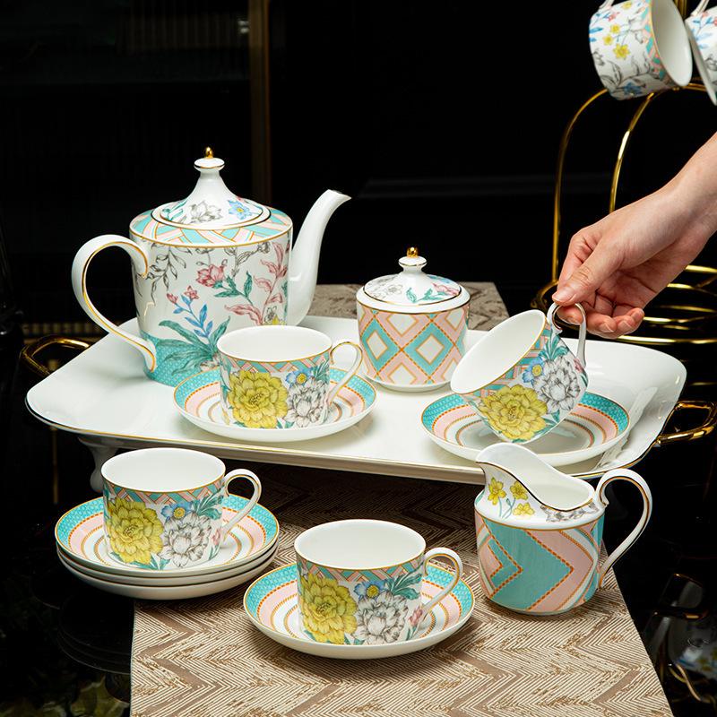 Coffee Cup Set, Complete Set Of High-Value Household Latte Latte Coffee Cup Saucer, Kettle With Tray To Make Tea Cup Saucer