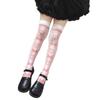 Calze rosa da principessa Lolita sopra il ginocchio con stampa fiocco d'amore calze da ragazza estive sottili per festa appuntamento cosplay