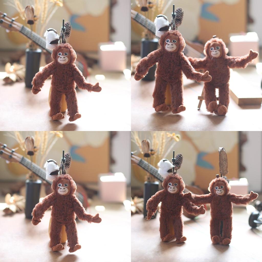 Cute Adorable Monkey Plush Toy Keychain Soft Stuffed Animal Doll For Bags 20cm