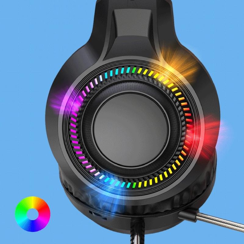 Wireds Over Ear Headphones With Glowing LED Lights 40mm Composite Diaphragm Driver Ergonomic Protein Leather Cushions Flexible Two Suspension Headbeam