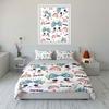 Cartoon Cat And Rainbow Pattern Print Bedding Set 1 Duvet Cover 2 Pillowcases For Adult And Children Luxury Gift Full Size
