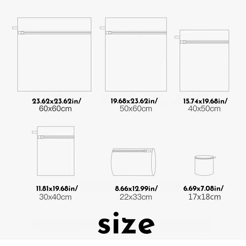 1pc 60x60cm Grey Zipper Laundry Bag Fine Mesh High Quality Storage Bags Household Clothes Cleaning Protect Washing Bag