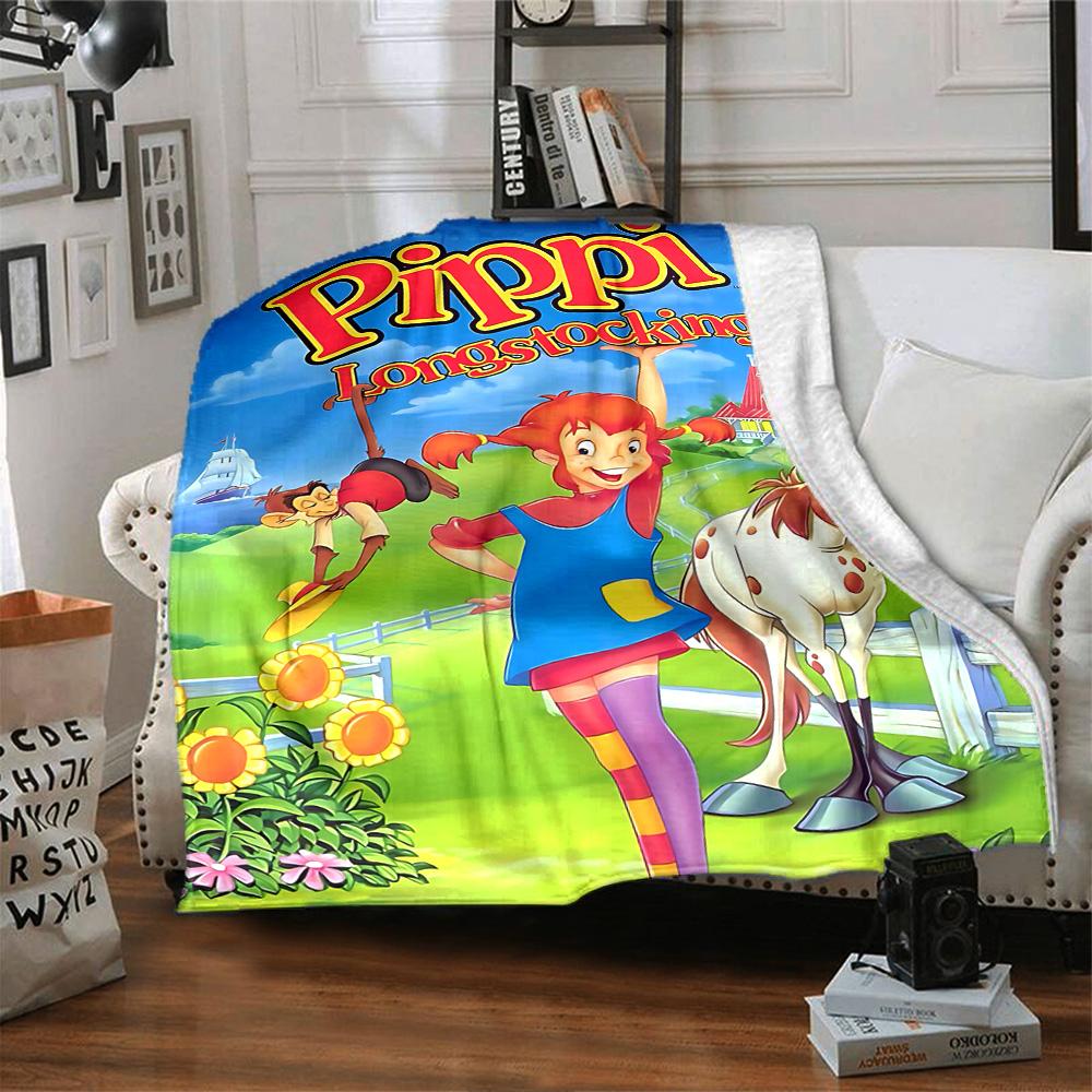 Pippi Abenteuer Flanelldecke Super Weich Warm Gemütlich Decke Für Sofa Bett Büro Reise Ganzjahres Heimdeko Geschenk