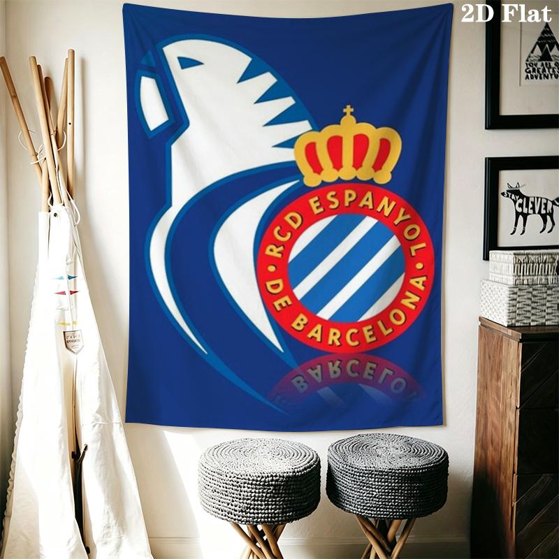 RCD Espanyol Wall Tapestry Aesthetic Wall Hanging Printed Fabric Blanket Decorative Tapestries for Bedroom Living Room Home Decor