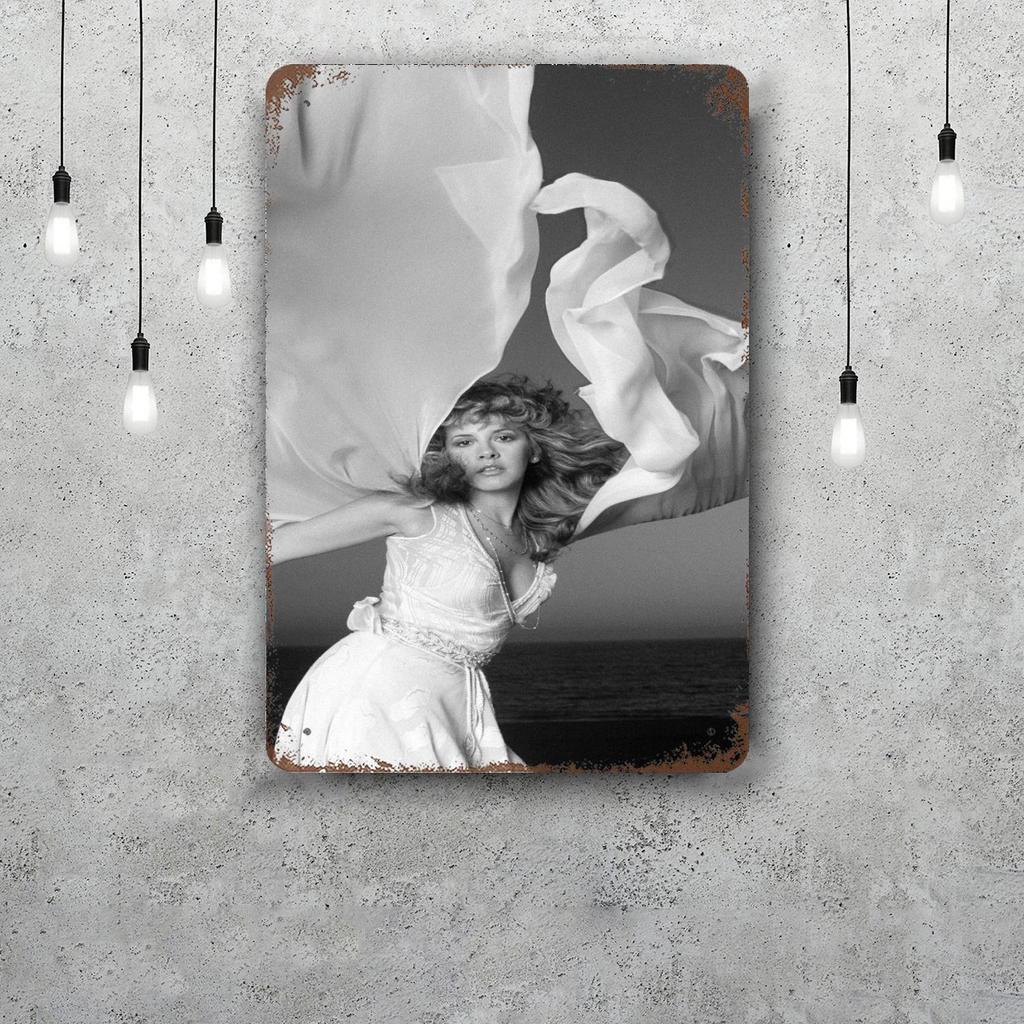Mfoever Latta Stevie Nicks Segni Metallici Decorazioni Murali Segni Metallici Vintage Capitano Poster Metallico Decorazione per Bar Pub Club Decorazione Murale