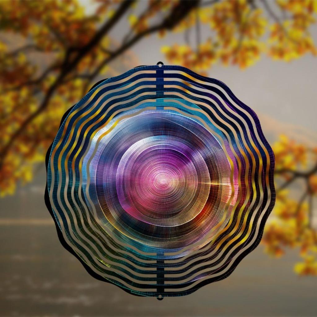 10 Inch Hanging Wind Spinner with Starry Sky Design Unique Outdoor Wind Chime for Balcony Garden Decor 360 Rotating Hook No Batteries Needed