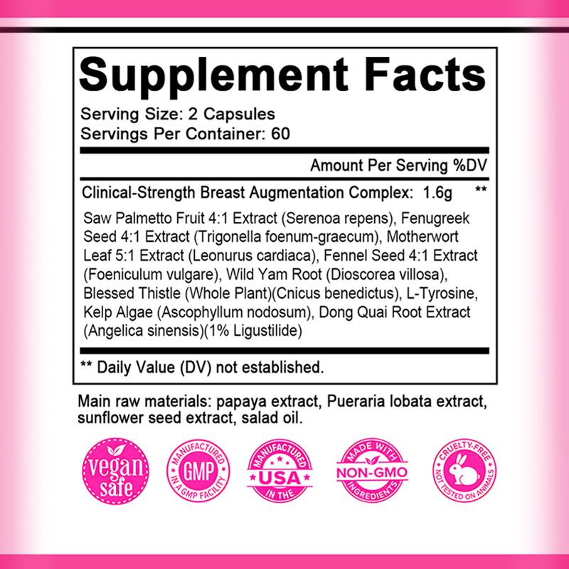 7 Days Female Bigger Breasts Butt Enlargement For Fuller Figure 120 Capsules