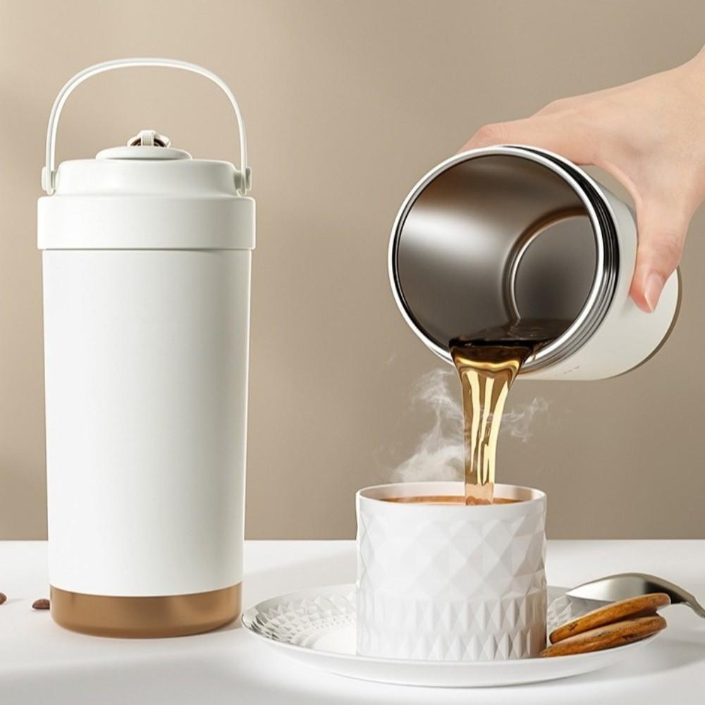 Ceramic Coated Travel Coffee Mug 500ml Insulated Water Bottle Hot Cold Drinks Tumbler Hiking