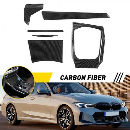 For BMW 2Series G42 Carbon Fiber Front Center Dashboard Console Panel Trim 5PCS