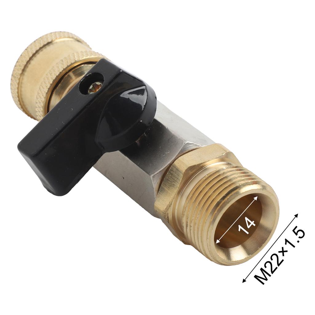 M22 14MM Adapter With Quick Coupling Ball Valve 4500 PSI Pressure Washer High Pressure Wash Ball Valve Kit 1/4" Quick Connector