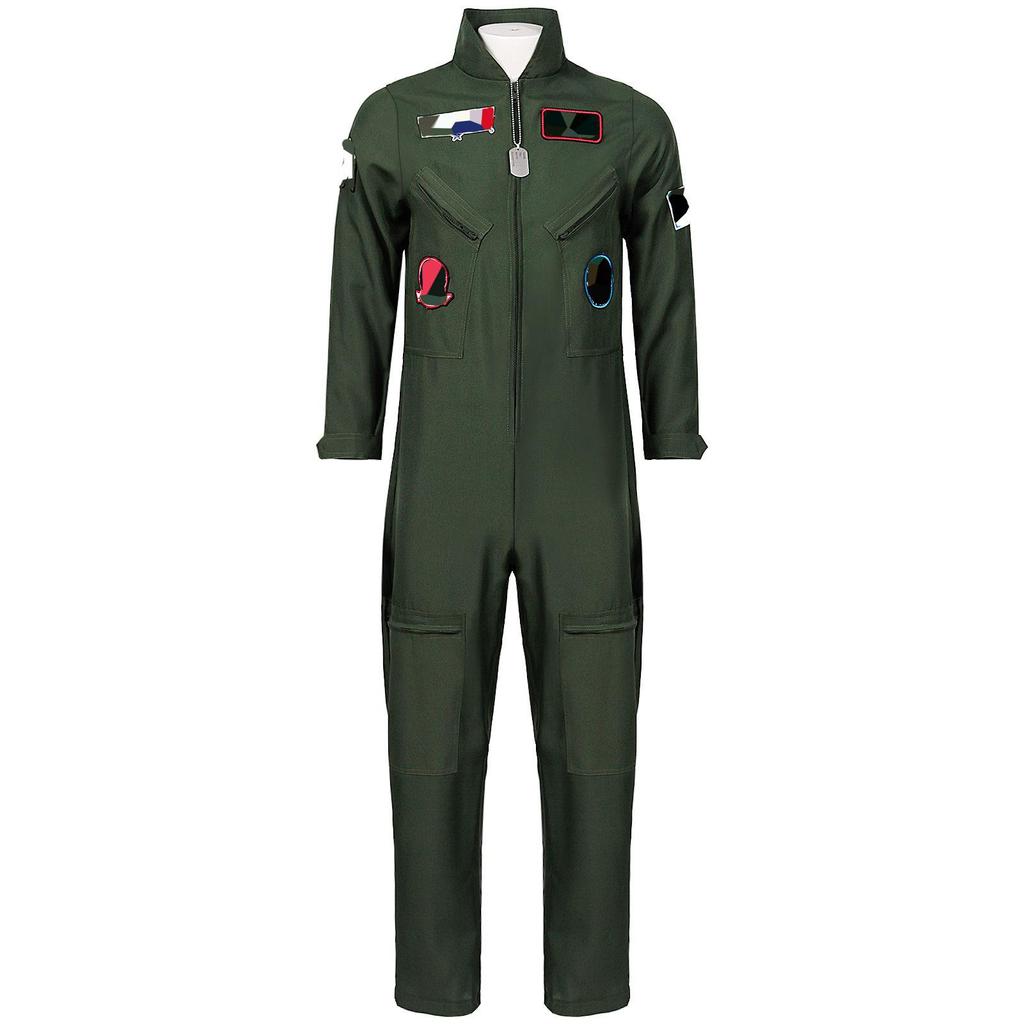 2025 Children's Military Green Pilot Cosplay Uniform for Stage Performance and Role-Playing
