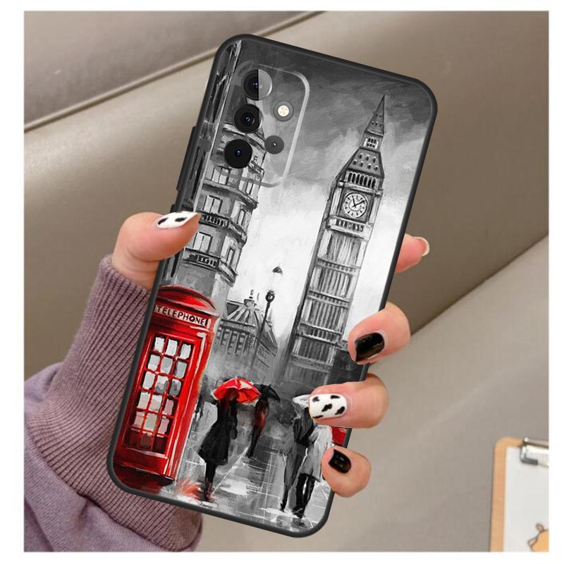 London Red Bus Big Ben Soft Case For Samsung Galaxy A32 A52 A72 A12 A42 A40 A50 A70 A03S A21S A52S A71 A51 Cover