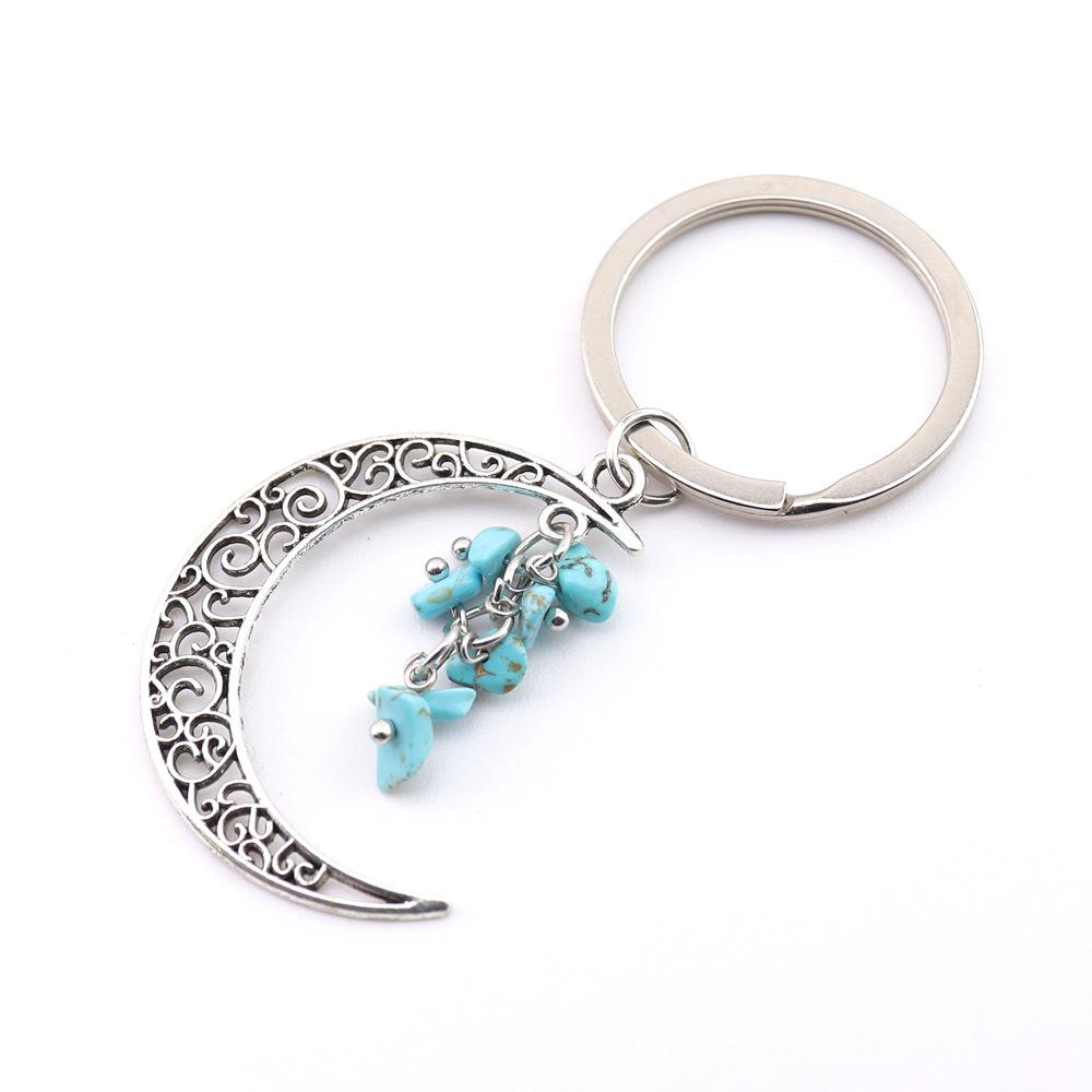Moon Gravel Grape Crystal Keychain Keyring K54