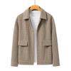 Waffel Freizeitjacke Herren Frühling und Herbst Premium Locker Kurz Revers Herren Oberteil