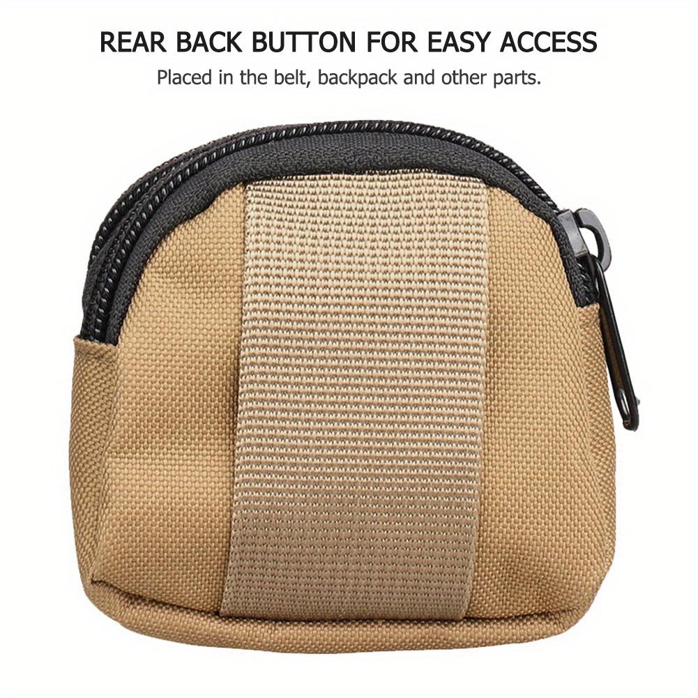 Outdoor Tactical Wallet Multi-functional Coin Purse with Zipper Closure Small Change Bag for Men for Camping Hiking Hunting