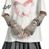 Dunkle Gothic Mode Handschuhe Sternenstrick Armstulpen Fingerlos für Damen Mädchen Lolita Alltag Ärmel Stil Gestreift Häkeln Cosplay Kostüm