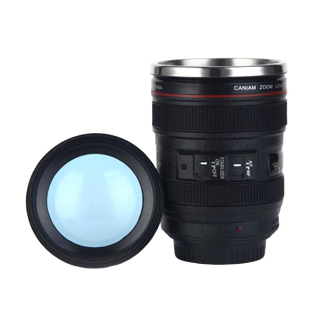 

Кавова/Чайна чашка з нержавіючої сталі 400 мл, термокружка у формі об єктива камери з кришкою 350ML