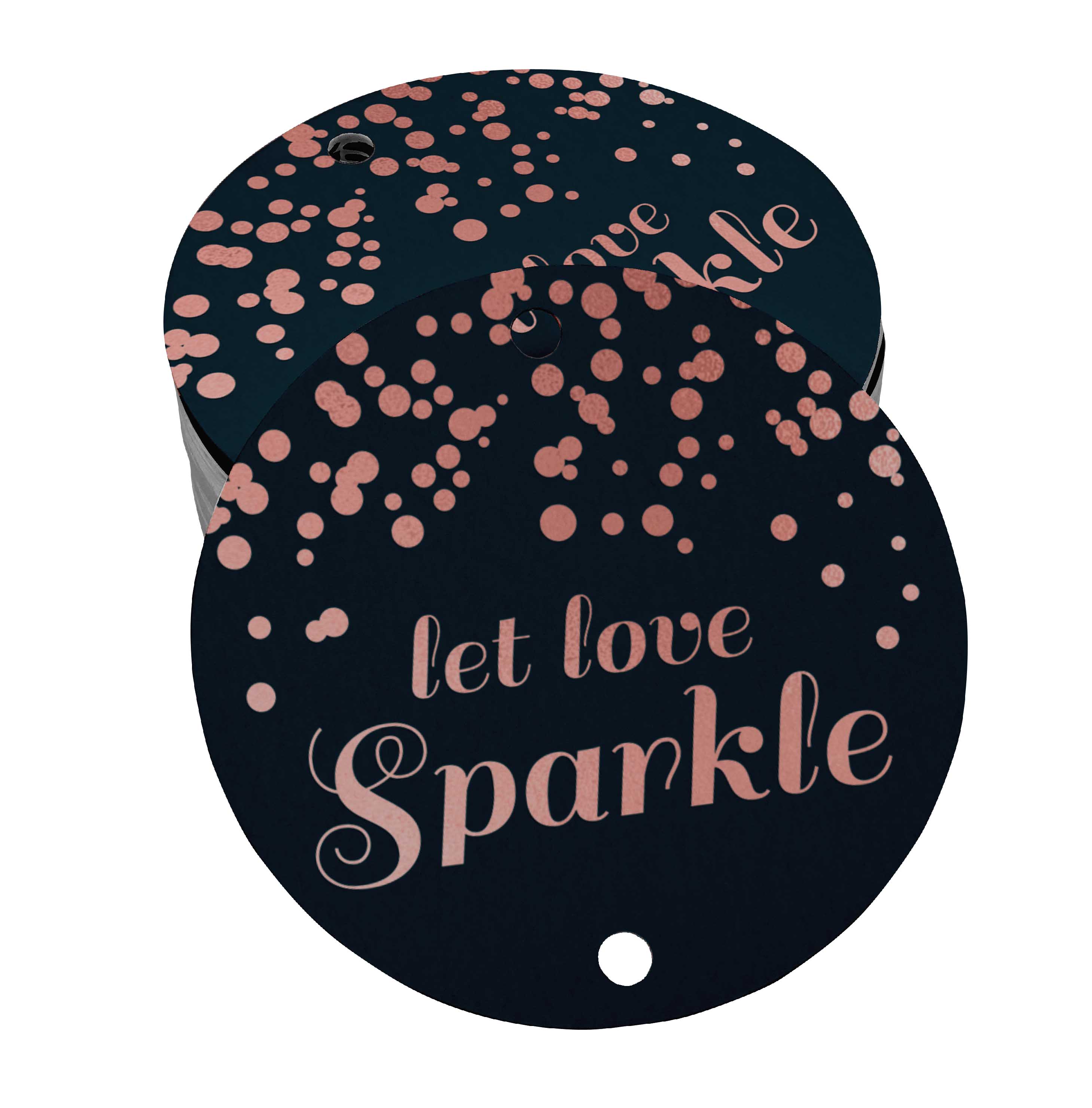 

Inkdotpot Упаковка зі 100 весільних паперових ярликів Let Love Sparkle Виготовте справжню золоту фольгу 50 Rose Gold Foil Tags синій