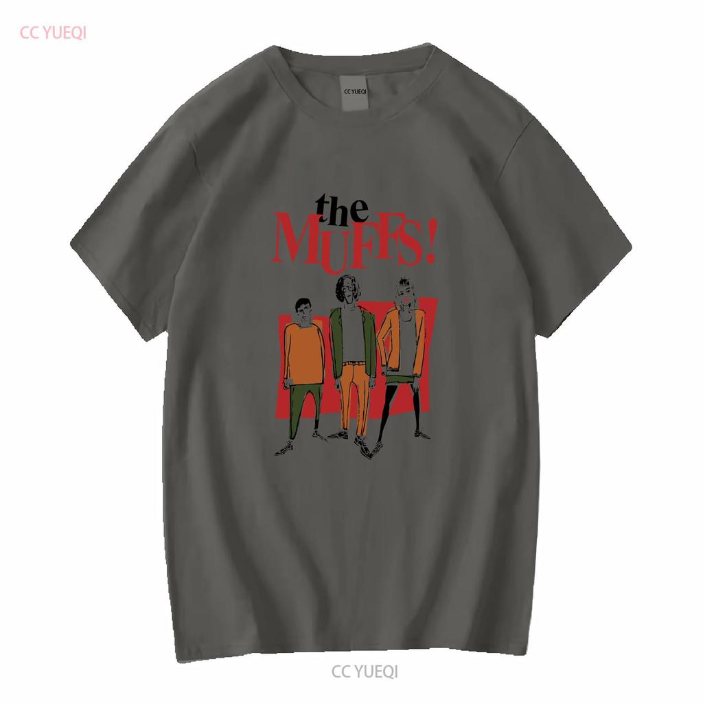 Muffs T-shirt långa eller korta ärmar vintage Tvättad Lite Snygg Unisex herr Mångsidig Vardagstopp För Daglig Användning