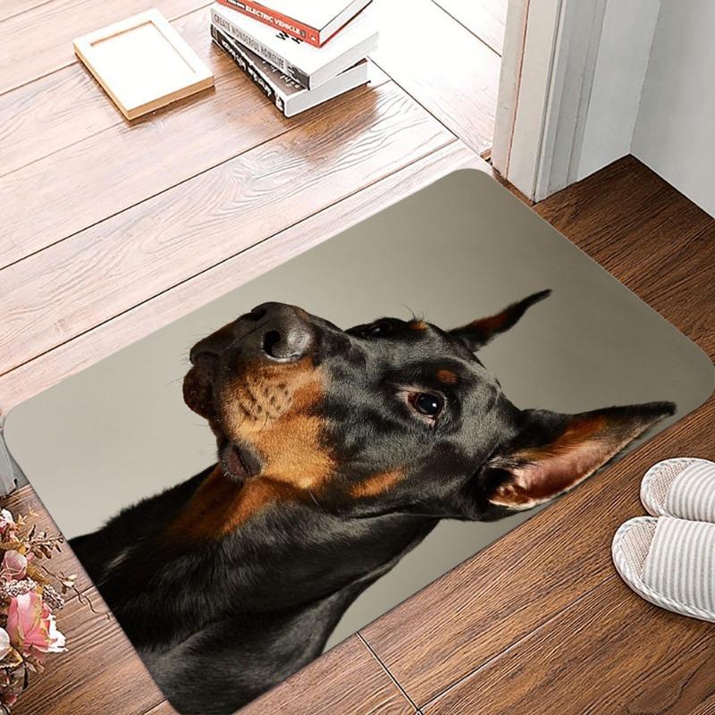 Doberman Printing Non-Slip Small Rug Waterproof Easy To Clean Floor Mat for Indoor Outdoor Use Durable Home Decor Fashion Beauty