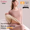 Oudifen Women's Thickened Wool Silk Thermal Underwear Set