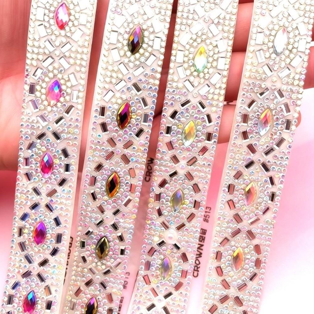 Teardrop Shape Rhinestone Chain Resin Crystal Shiny Teardrop Rhinestone Flexible Self Adhesive Resin Rhinestone DIY Crafts