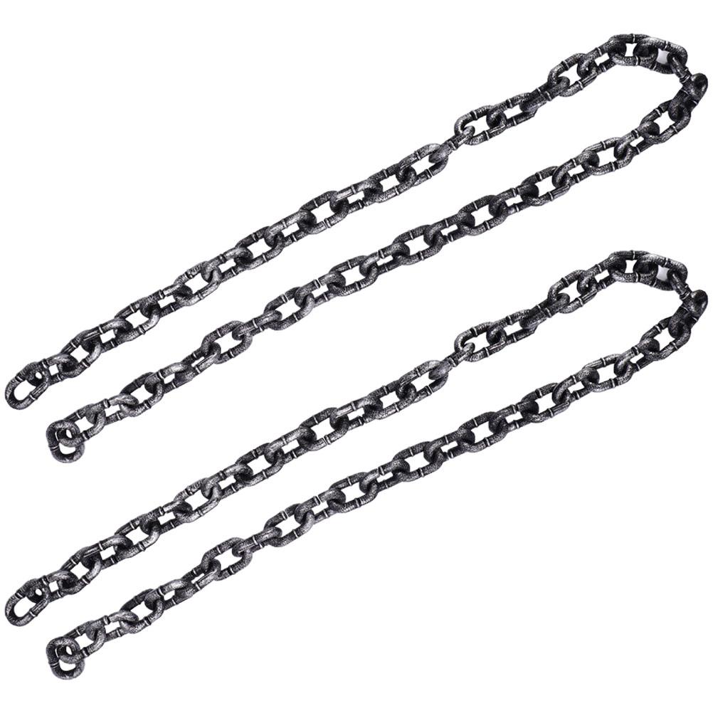 2pcs 100CMHalloween Party Decoration Cosplay Costume Prop Simulation Chain Plastic Chain Links 2pcs