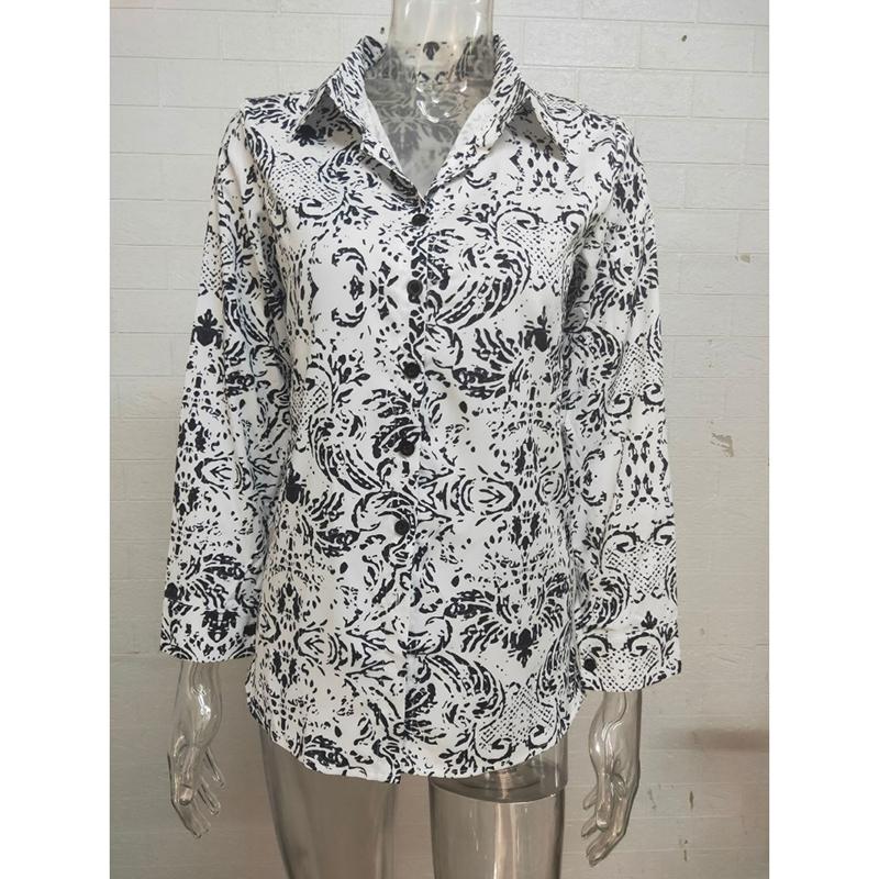 

Весна и осень женская мода свободные блузки повседневные с длинным рукавом на пуговицах белые рубашки для женщин элегантные однотонные простые лацканы офисные женские рубашки 26018 XXL