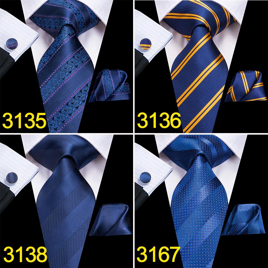 Hi-Tie Business Formal Striped Tie Jacquard Woven Silk Necktie Handkerchief Cufflinks Set for Men
