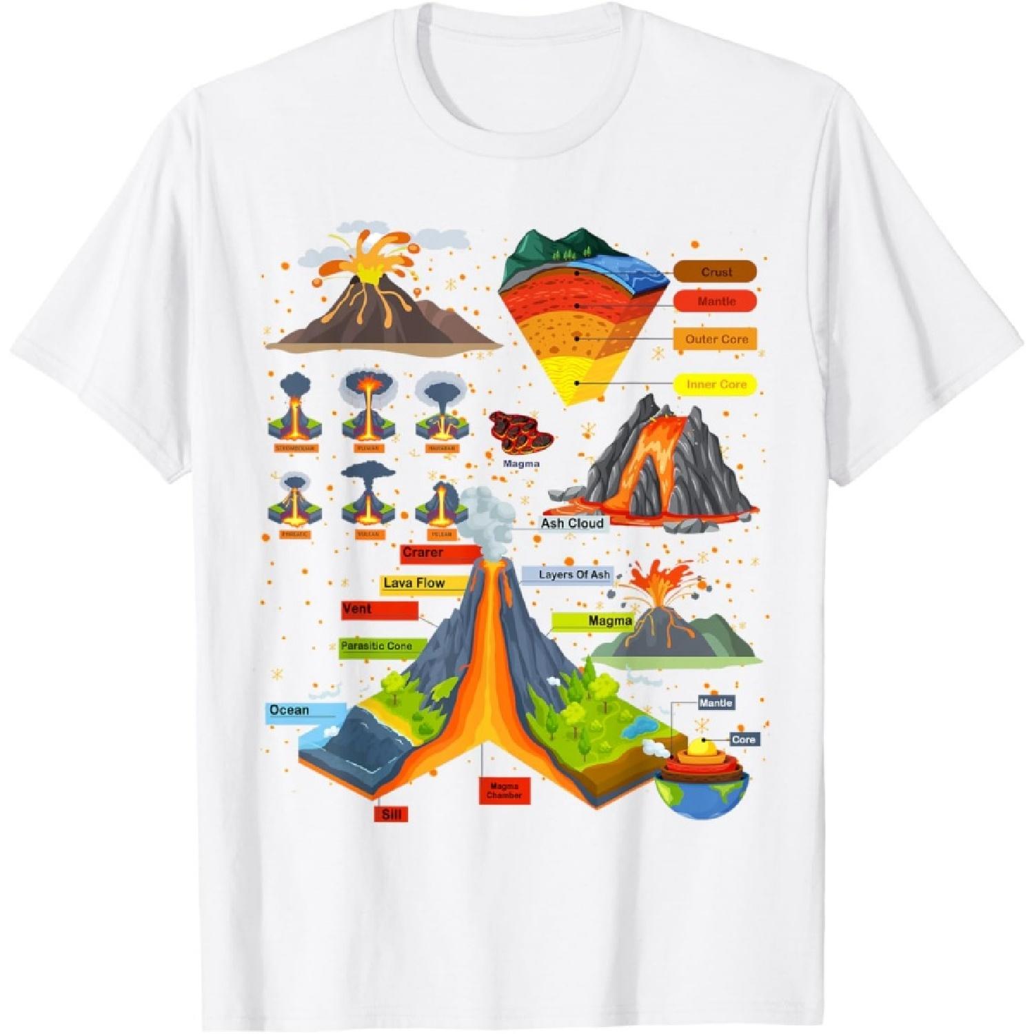 Volcano Themed Outfit Idea For Kids Geologist Volcano Lava T-Shirt XXXXXL белый