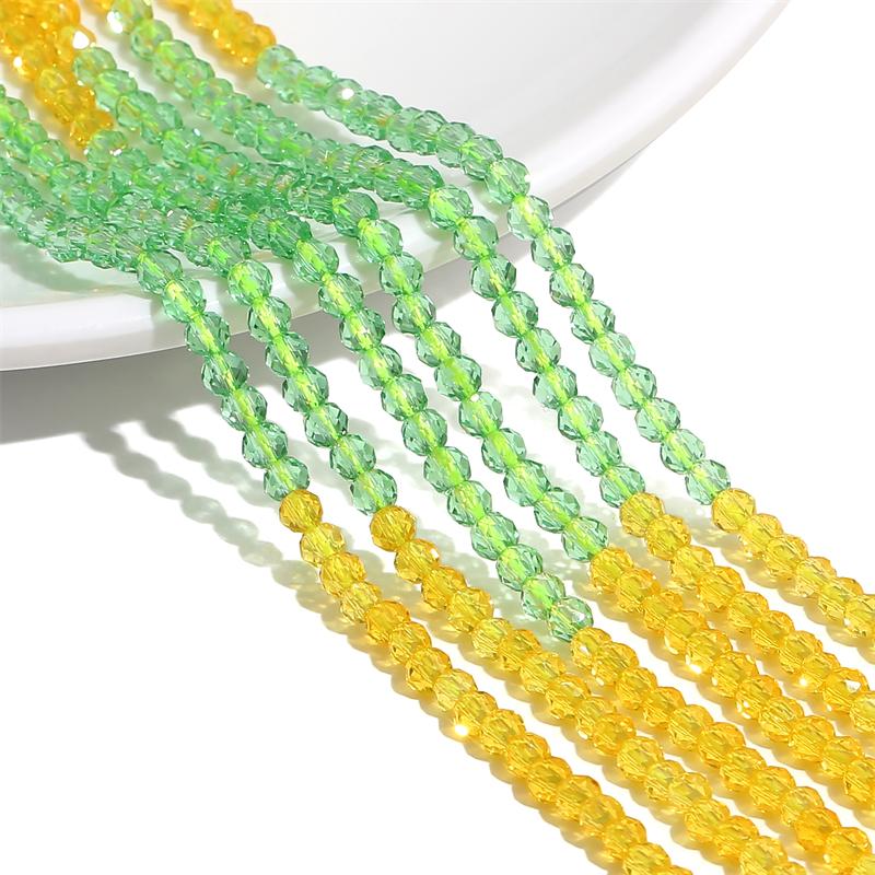 125/195 bucăți margele de sticlă de cristal gradient multicolore mărgele distanțare libere pentru bricolaj, colier, brățări, bijuterii