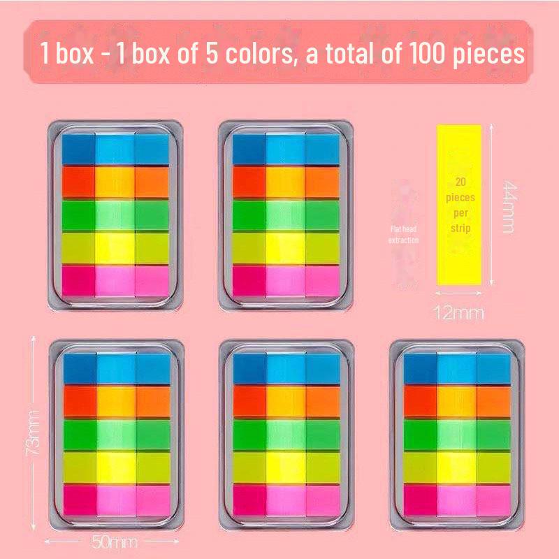 Abnehmbare bunte Index-Aufkleber: Kleine frische Schülermarker und Haftnotizen