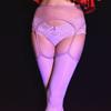 Sexy Women Oil Shiny Hollow Out Lace Garter Belt Stocking 2 In 1 Sexy Glossy Garter With Stockings Plus Size Candy Color F17