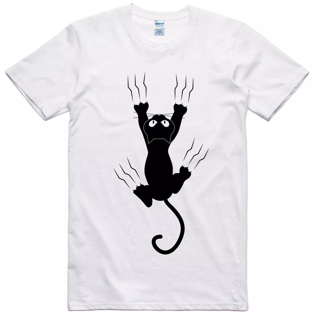 Funny T-shirt Cat Grabbing Shirt Feline Novelty Tee