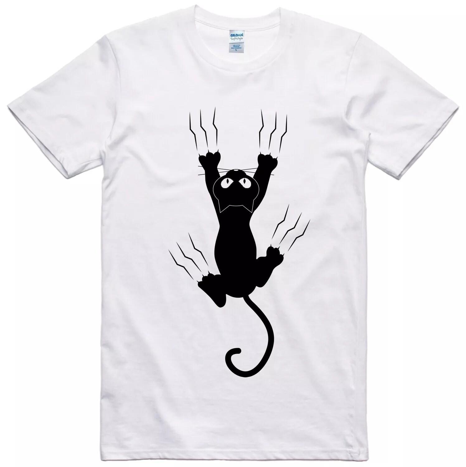Funny T-shirt Cat Grabbing Shirt Feline Novelty Tee XXL