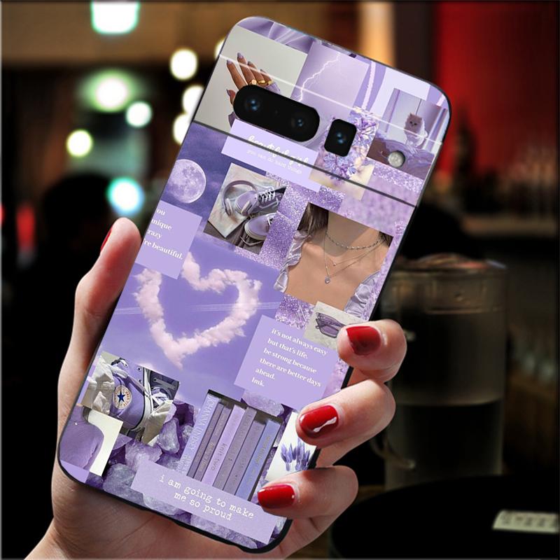 

Phone Case For Google Pixel 10 9 Pro XL 9A 8 7 6 Pro Pixel 8A 7A 6A Pixel 8 7 6 5 Purple Aesthtic Case Google Pixel 5