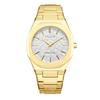 Men's Quartz Watch Embossed Leaf Dial Steel Band Waterproof Fashion Male Wristwatch Premium Quality Steel Strap Business Watches