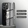 Pink Black Star Phase Moon Wheel Tempered Glass Phone Case for iPhone 17 Pro Max 14 15 16 Plus 13 12 11 X XS XR 16E 17Air Cover