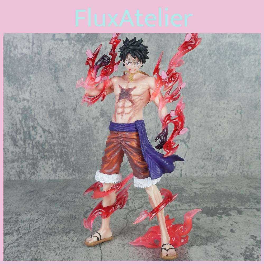 One Piece Straw Hat Luffy Pvc Action Figure Anime Toy With Black Stand For Display And Gift
