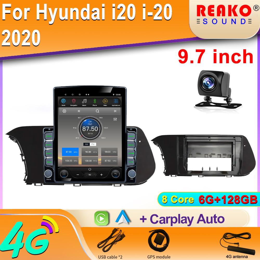 9.7" Vertical Style Tesla Screen Android Car Radio For Hyundai I20 I-20 2020 GPS Navigation Multimedia Video Screen Player