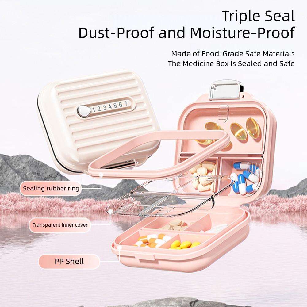 Pillbox 7 Days Travel Tablets Organiser Daily Medicine Vitamins Holder Storage Container Dustproof Lid Travel Medication Protect