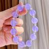12Mm Violet Quartz Stone Natural White Crystal Design Contrast Bracelet
