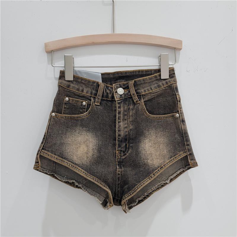 Spice girl American retro old denim shorts women s summer new design high waist slim hot pants S