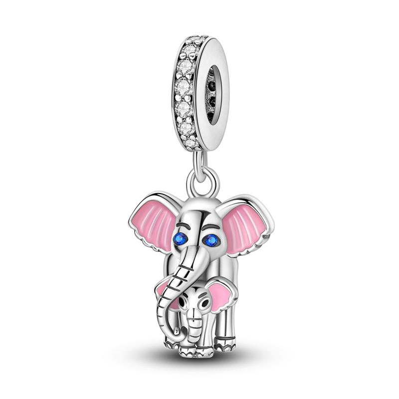 Authentic Copper Charm Bead Charms Bead Charms Colorful Elephant Dangle Compatible With Women Authentic Bangle Bracelets