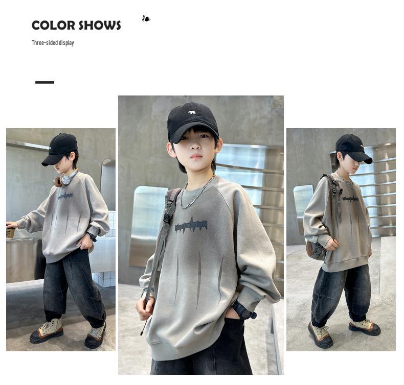 Boys' Fashionable Loose Sweatshirt - Spring & Autumn 2025 Collection: Casual & Versatile Cool Style
