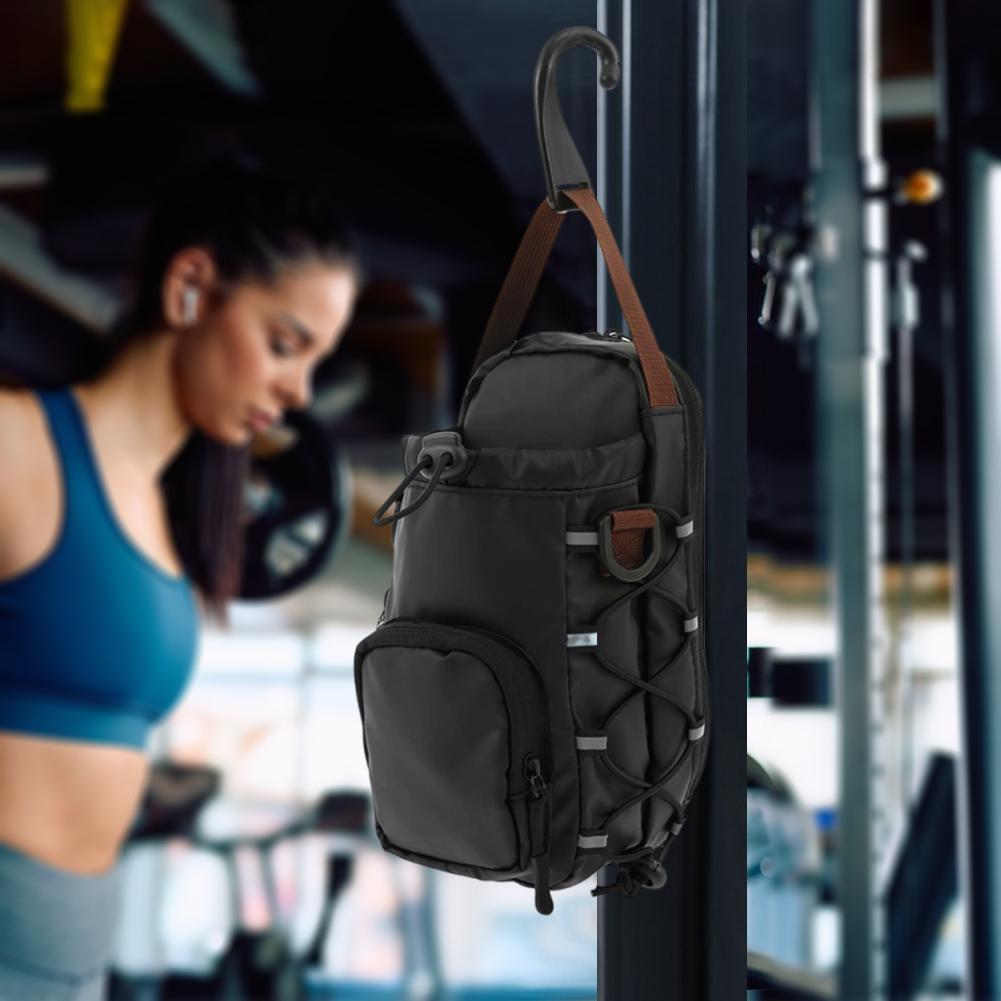 Magnetic Gym Chest Pouch with Bottle Holder Gym Crossbody Bag Gym Bottle Carrier Bag for Gym Sports Travel Carry-on Items