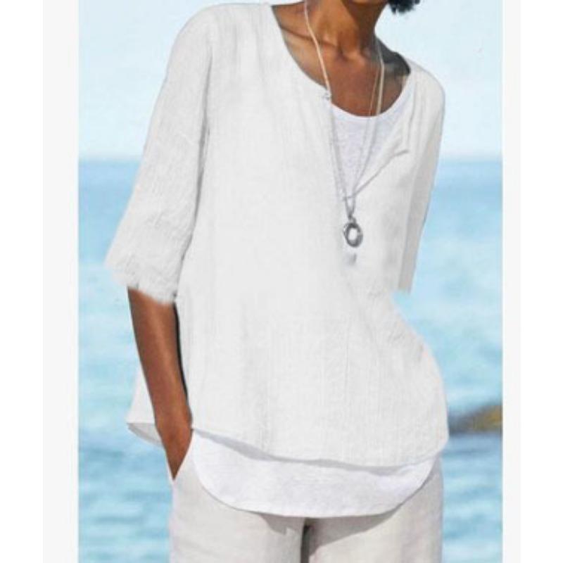 

Fashion V-neck Short Sleeve Casual Simple Women Blouse Elegant Solid Color Large Size Spring Summer Basic Office Shirt Female Streetwear Clothing S білий