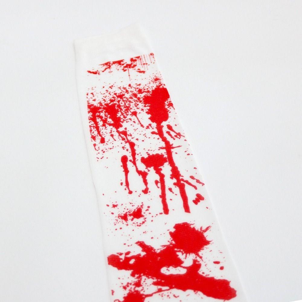 Skirt Halloween Dress Up Blood Print Sock Halloween Blood Gloves Handprint   Women