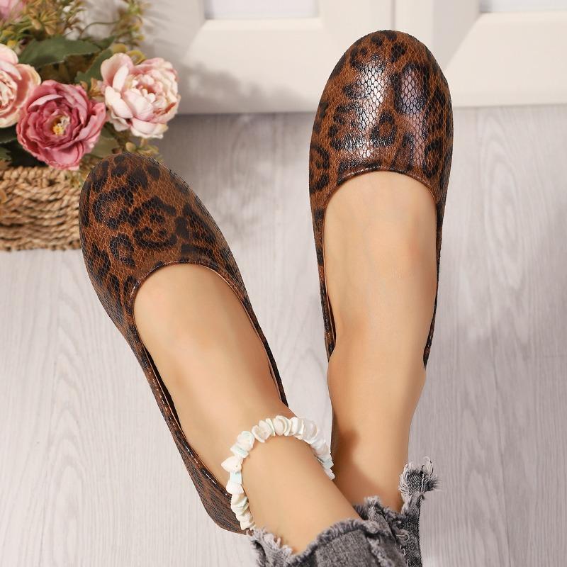 Leopard Flats Women Shoes Summer New Loafers Shoes 2025 Casual Sport Woman Sneakers Walking Shallow Marie Janes Zapatos
